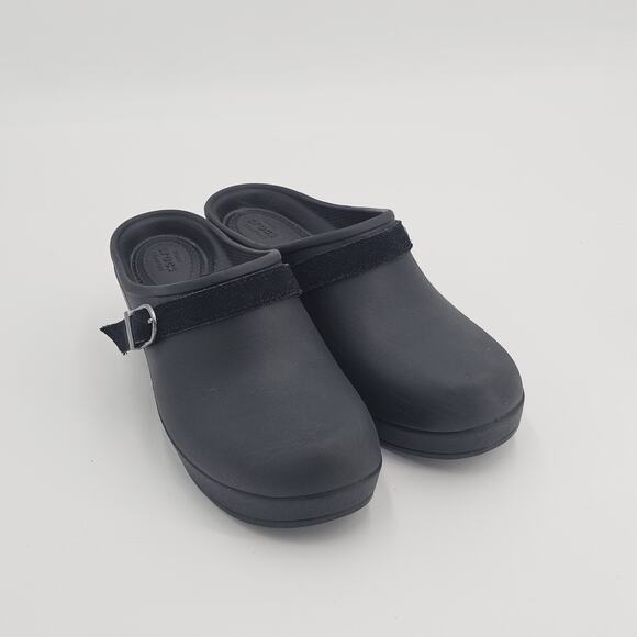 Crocs Black 'Sarah' High Heel Mule Clogs Slip On Shoes - Size 7 - Picture 2 of 12